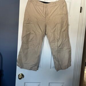GAP Women's Khaki Wide-Leg Cropped Pants